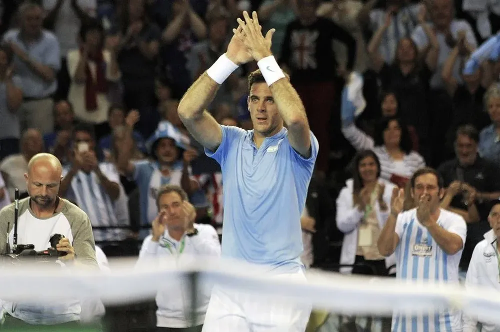 El festejo de Martín Del Potro, tras el 1 a 0.