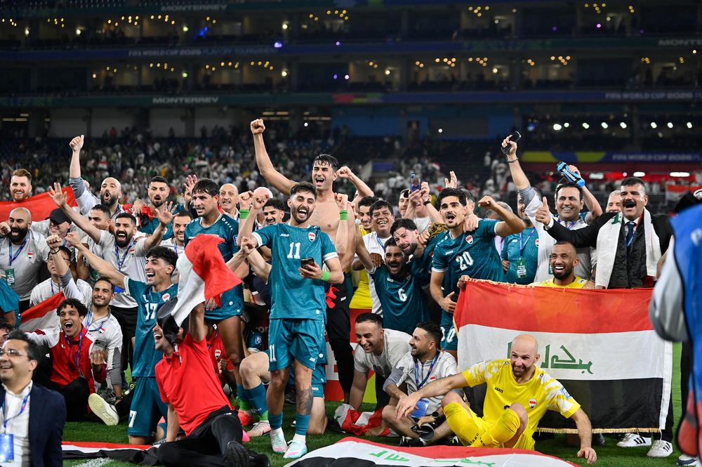 La selección de Irak celebra su clasificación al Mundial 2026