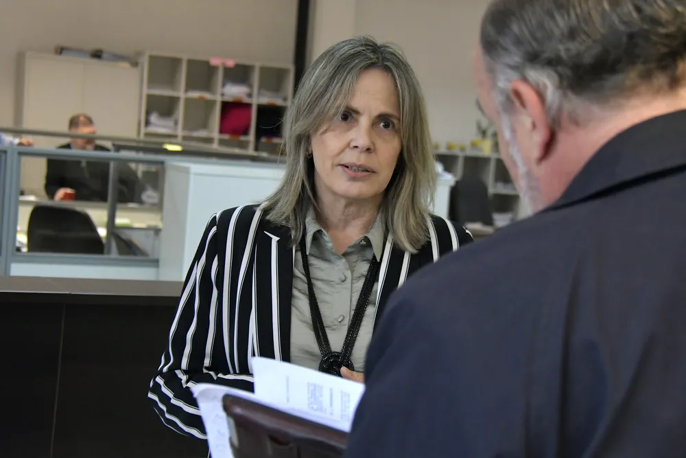 La fiscal del caso Gabriela Fossati hablando con el abogado de Slivaev, Alberto Rojas