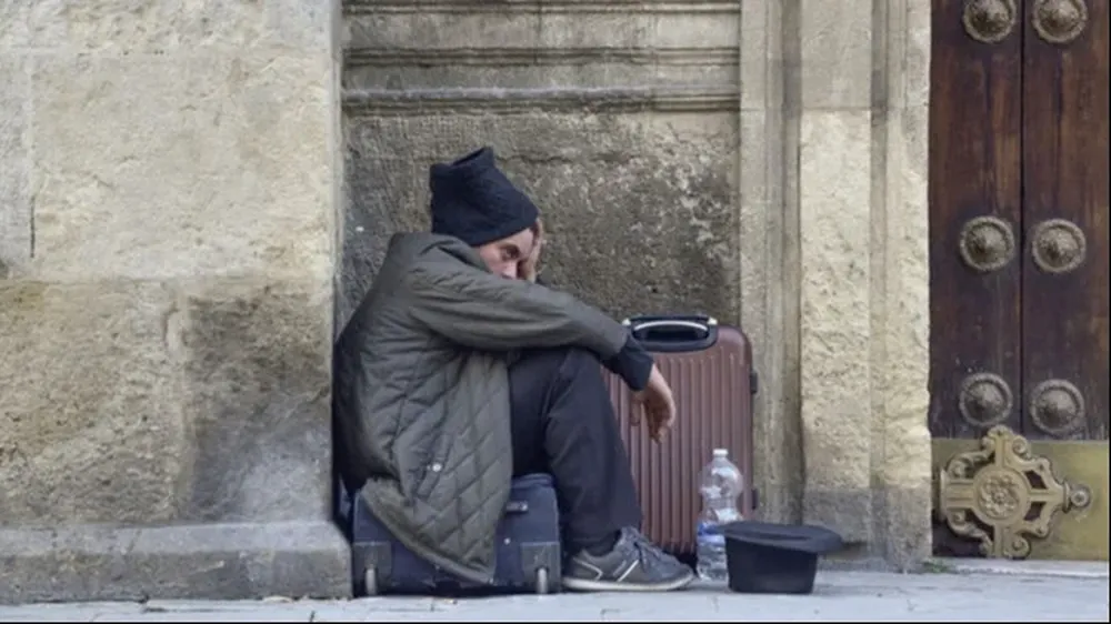 La cantidad de personas sin techo crece en España.