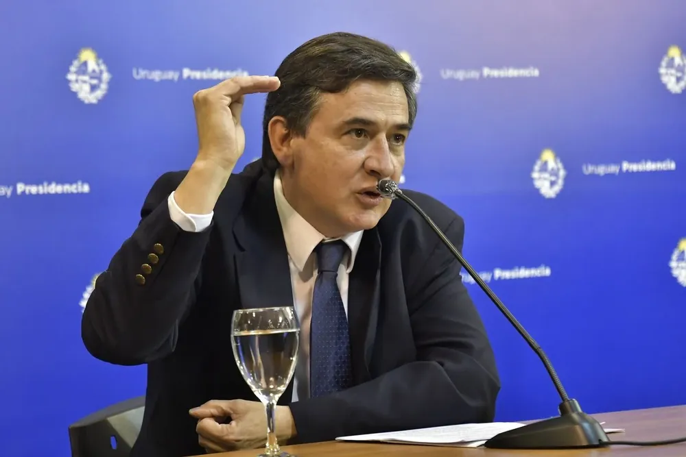 Fernando Paganini en una conferencia de prensa del GACH en Torre Ejecutiva