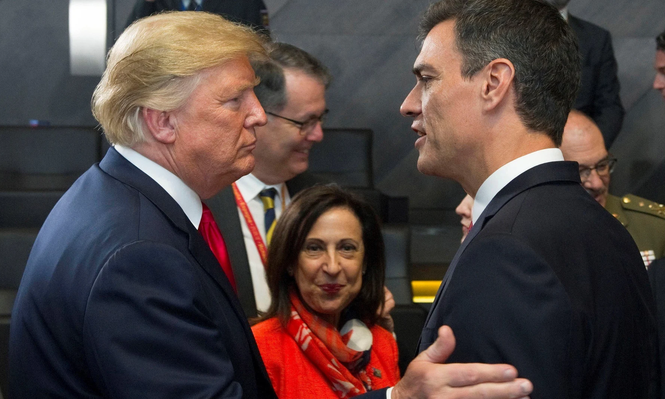 Donald Trump, presidente de EE.UU. y el presidente español, Pedro Sánchez.