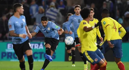 La selección de Uruguay ante Colombia