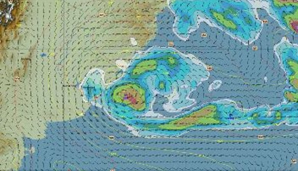 Extratropical cyclone in Uruguay