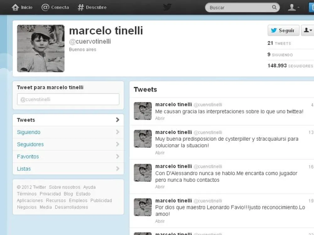 El twitter de Tinelli