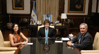 Javier Milei junto a Isabel Díaz Ayuso y Pablo Quirno