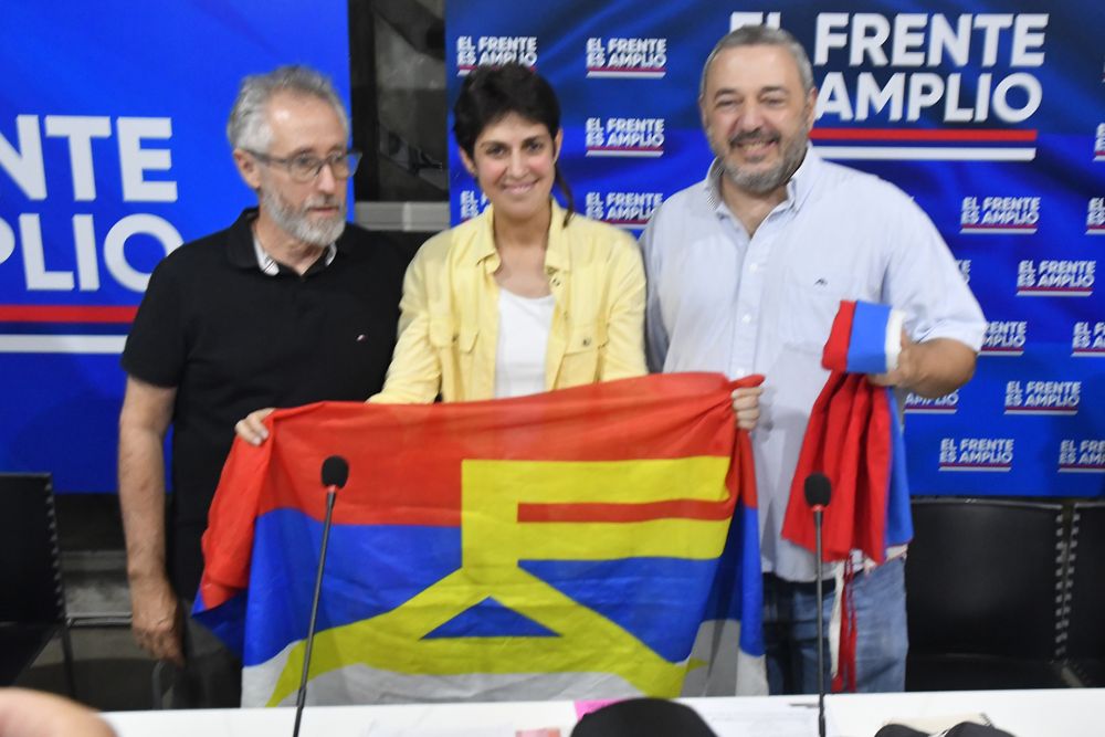 Candidatos del Frente Amplio a la Intendencia de Montevideo, elecciones municipales 2025. Salvador Schelotto, Verónica Piñeiro, Mario Beragara.