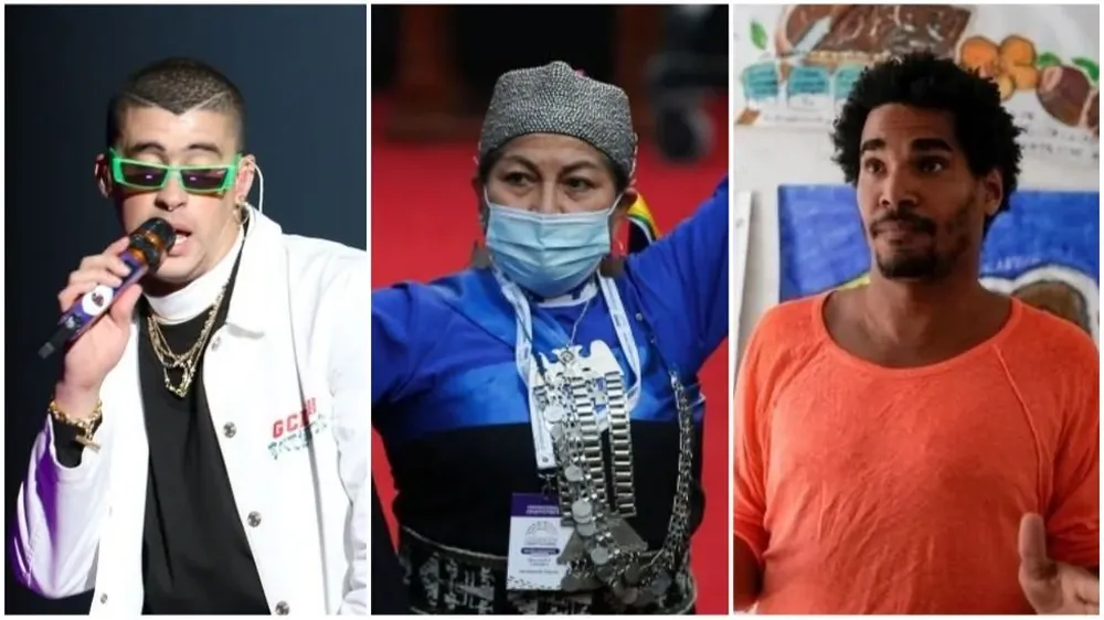 Bad Bunny, Elisa Loncón y Luis Manuel Otero