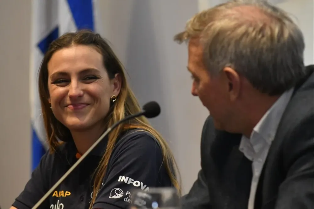 Patricia Pita y Sebastián Bauzá, director nacional de Deportes