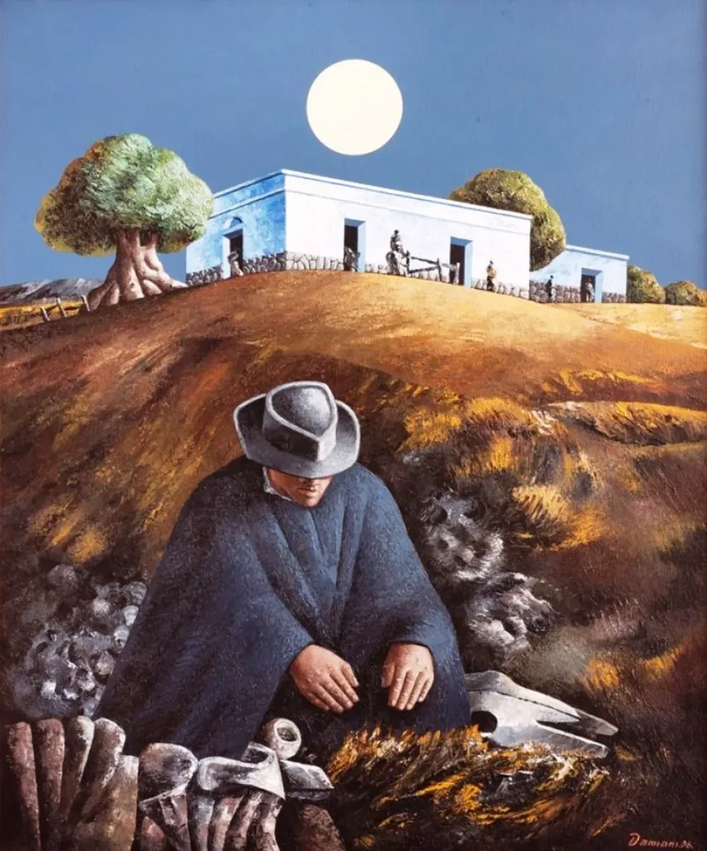 Viejo Vizcacha, un óleo sobre tela de 120 x 100 centímetros y con firma