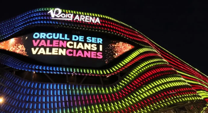 EL Roig Arena vestido de senyera por el Día de la Comunidad Valenciana. (Instagram Roig Arena)