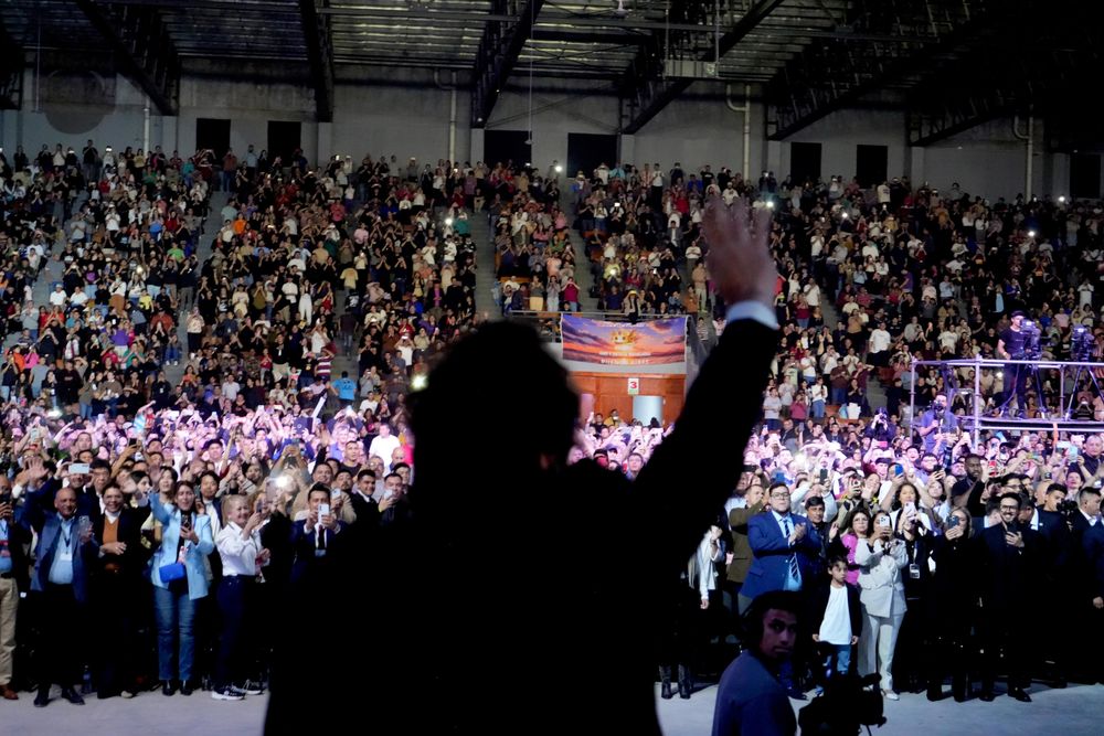 Javier Milei, en la inauguración de un templo evangelista.