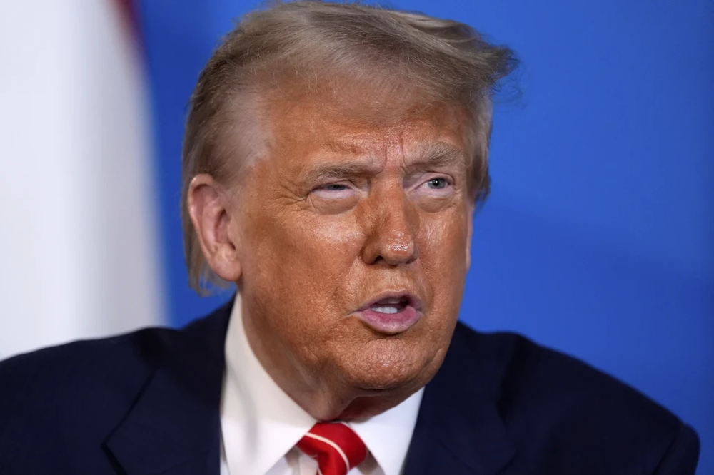 Donald Trump en la cumbre de la OTAN en Holanda. AP.webp