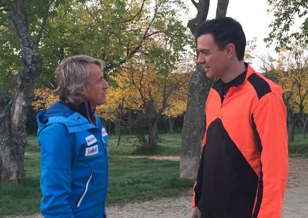 Jesús Calleja con el presidente del Gobierno Pedro Sánchez