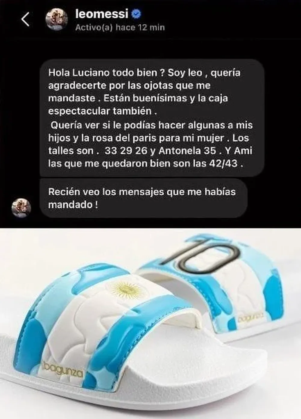 Las ojotas de Lionel Messi