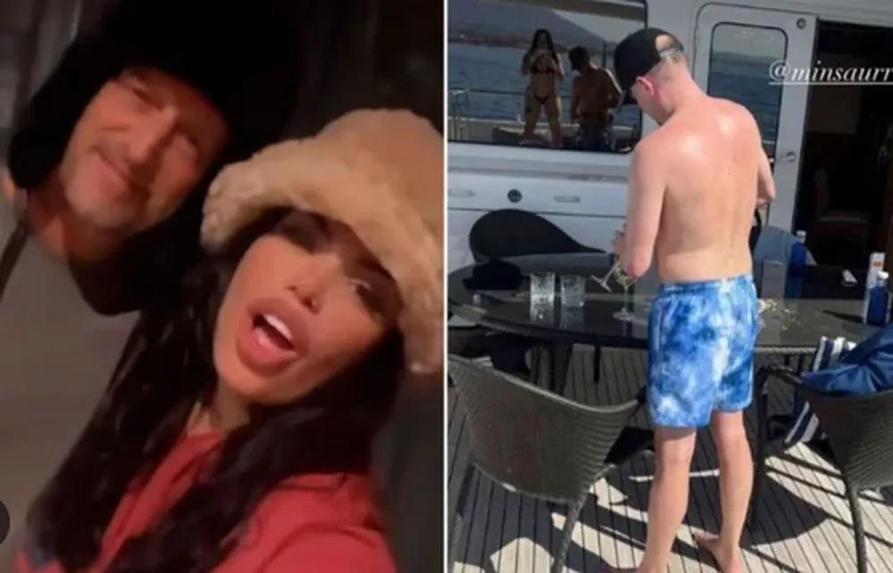 Las fotos del escándalo de Insaurralde y la modelo.