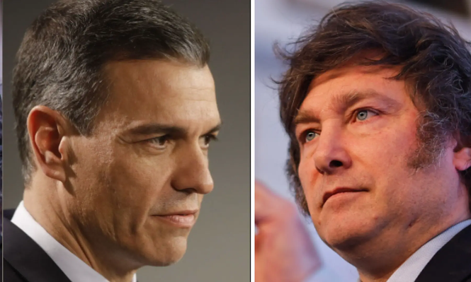 Presidente de España, Pedro Sánchez, y de Argentina, Javier Milei.