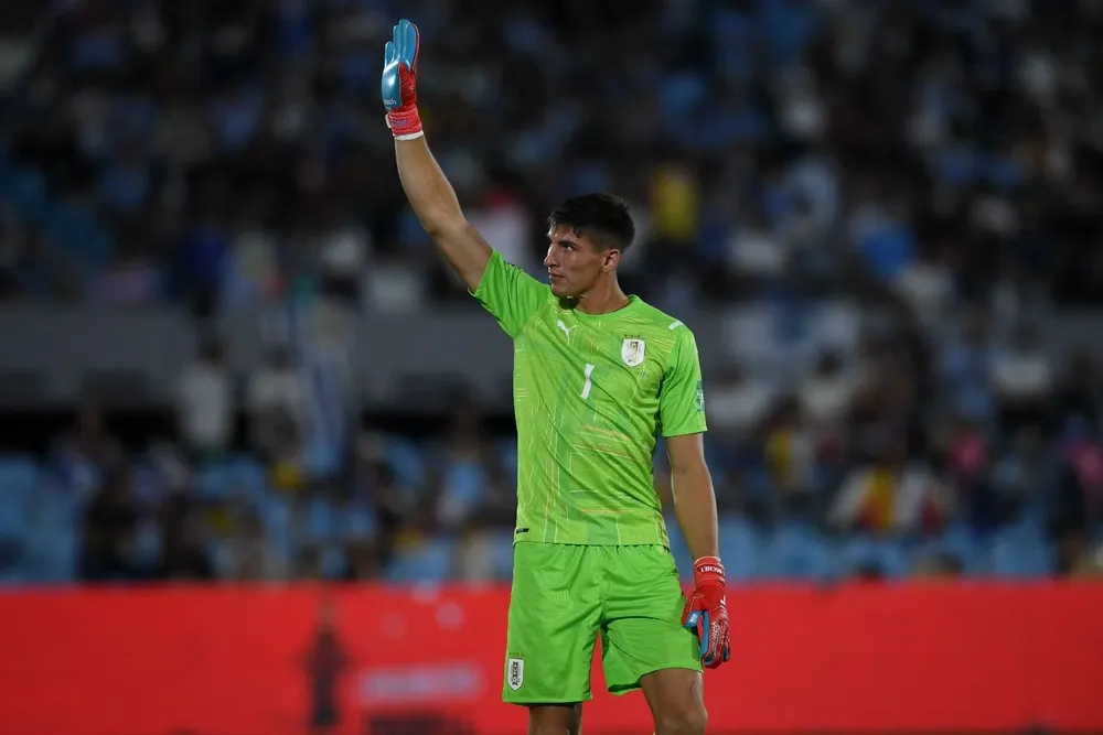 Rochet en su partido con Uruguay en el Centenario