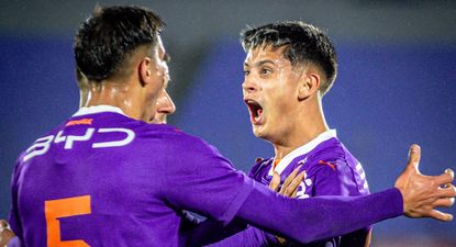 Nicolás Wunsch celebra su gol para Defensor Sporting ante Montevideo City Torque en la final de la Copa AUF Uruguay