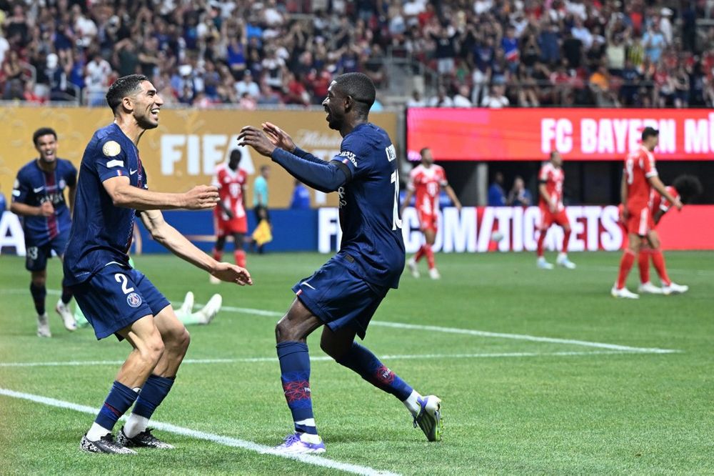 El festejo de Hakimi y Dembelé El festejo de Hakimi y Dembelé