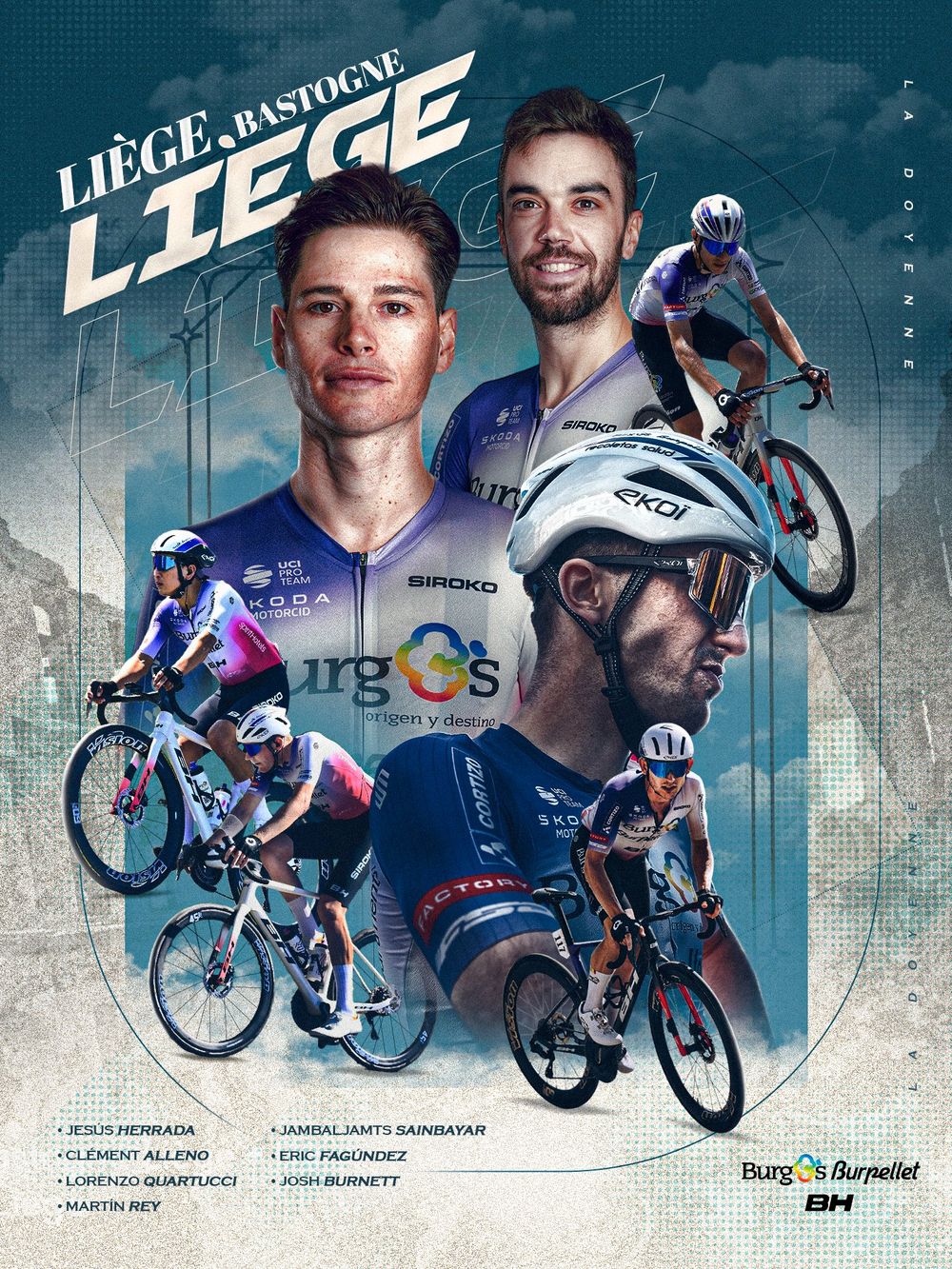 Eric Fagúndez en el equipo de Burgos Burpellet BH para la Lieja-Bastoña-Lieja