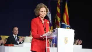 La Reina Sofía interviene durante la entrega de la Medalla de Oro de la Comunidad Autónoma, en la Lonja, a 29 de febrero de 2024.