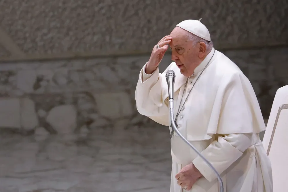 El Papa Francisco durante una audiencia general en el Aula Pablo VI, Ciudad del Vaticano.