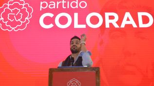 Andrés Ojeda en un acto del Partido Colorado. (Archivo)