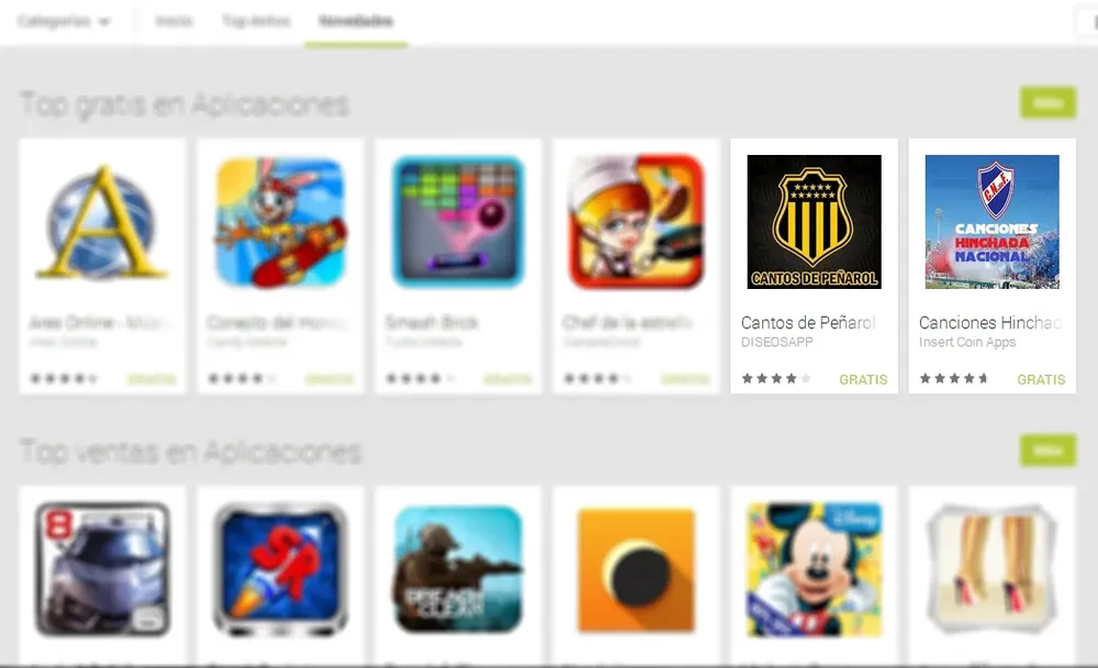 Peñarol y Nacional peleando los primeros puestos en Google Play