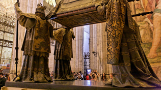 Tumba de Cristóbal Colón en la catedral de Sevilla.