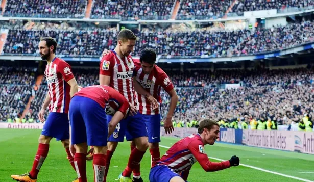 Griezmann festeja el gol del triunfo colchonero ante Real Madrid