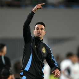 Lionel Scaloni, técnico de Argentina, en el partido ante Brasil por Eliminatorias