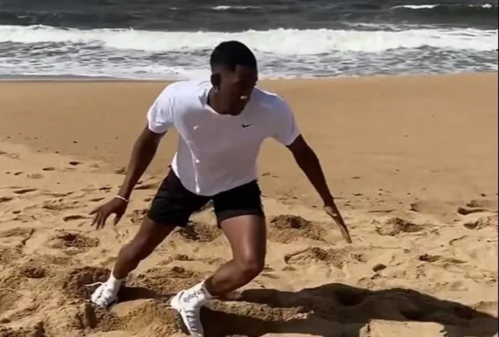 Gonzalo Carneiro entrenando en las vacaciones