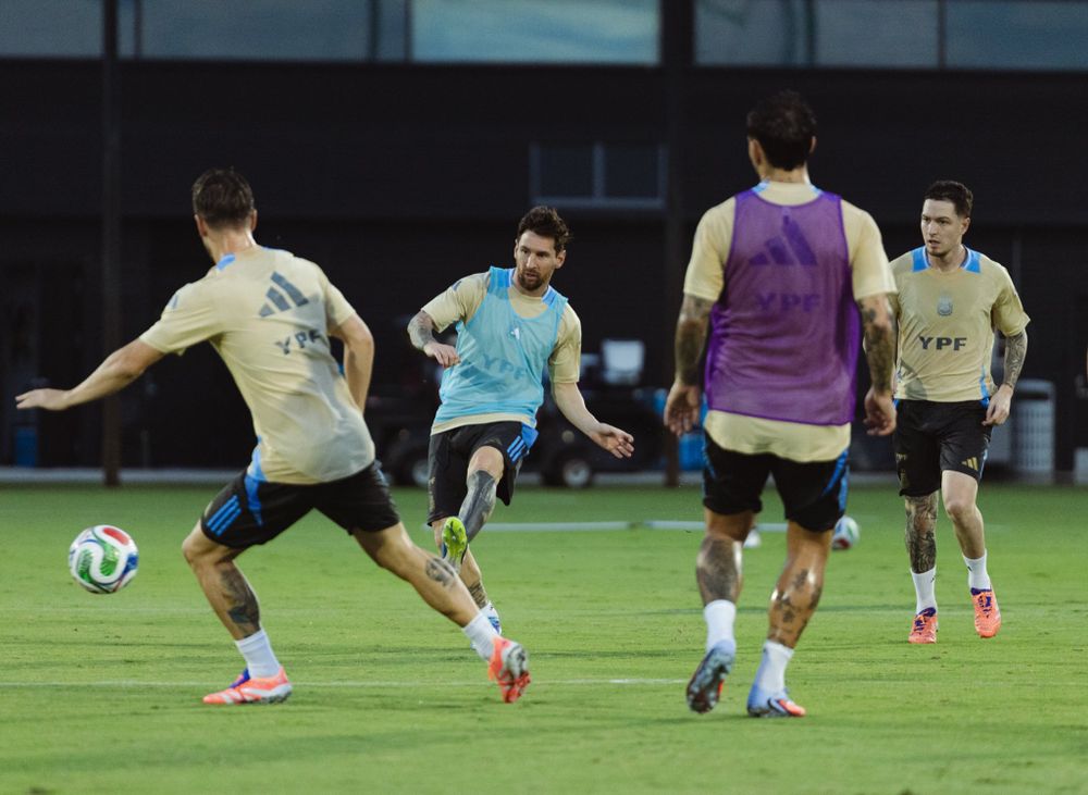 Lionel Messi en un entrenamiento