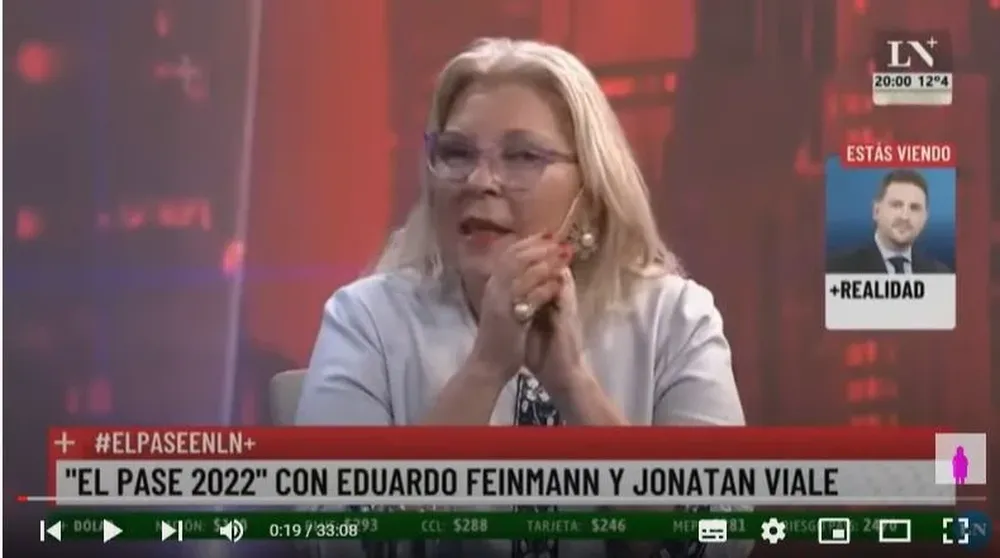 Carrio en una entrevista televisiva|