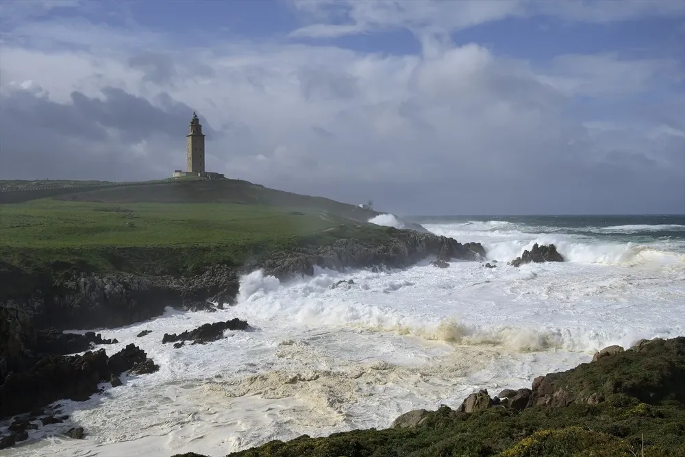 Olas durante el frente meteorológico.