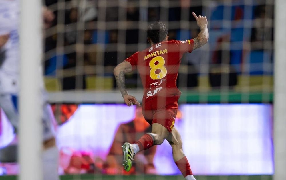Nahitan Nández celebra su gol contra el Al Hilal de Darwin Núñez