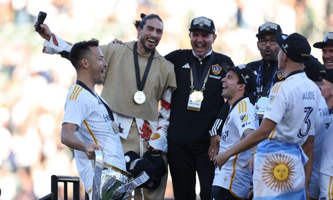 El festejo de LA Galaxy