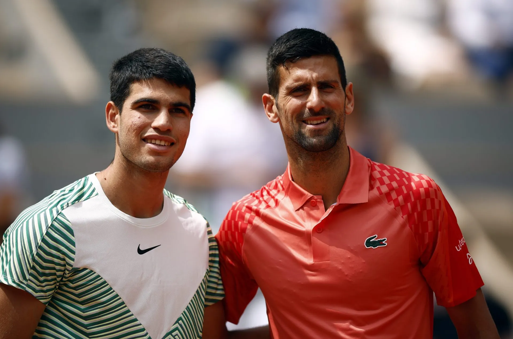Carlos Alcaraz y Novak Djokovic.&nbsp;