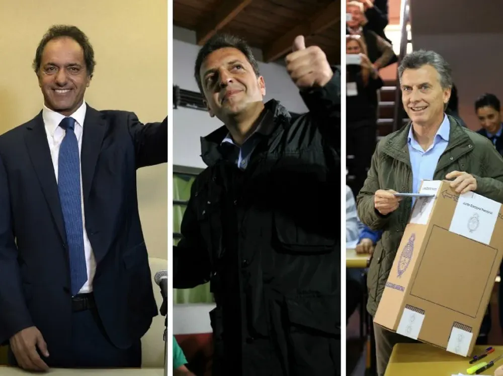 Daniel Scioli, Sergio Massa y Mauricio Macri
