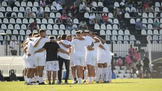 Arenga de los jugadores de Danubio.