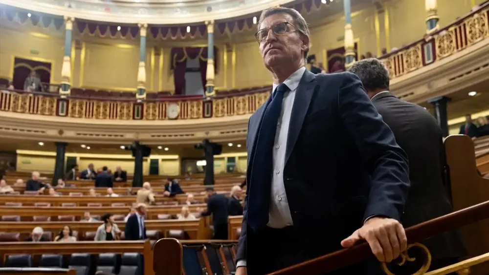 El líder nacional del PP, Alberto Núñez Feijóo, en el Congreso de los Diputados
