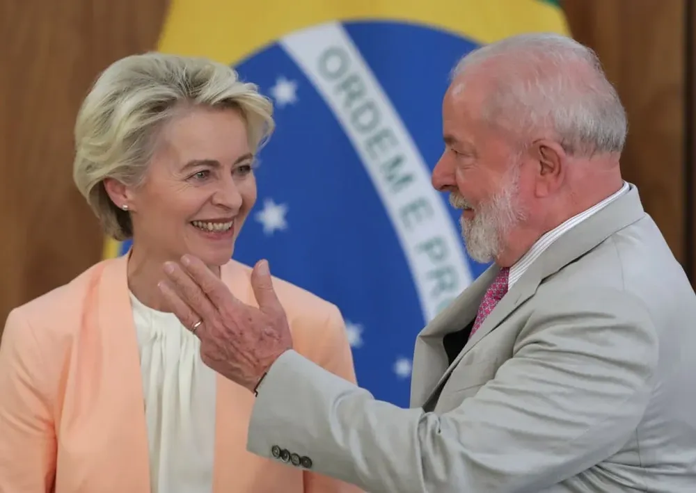 Lula da Silva y Von Der Leyen.