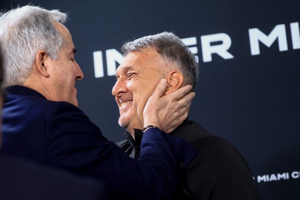 Jorge Mas, propietario de Inter Miami, y Tata Martino, tras la confirmación de la salida del DT&nbsp;