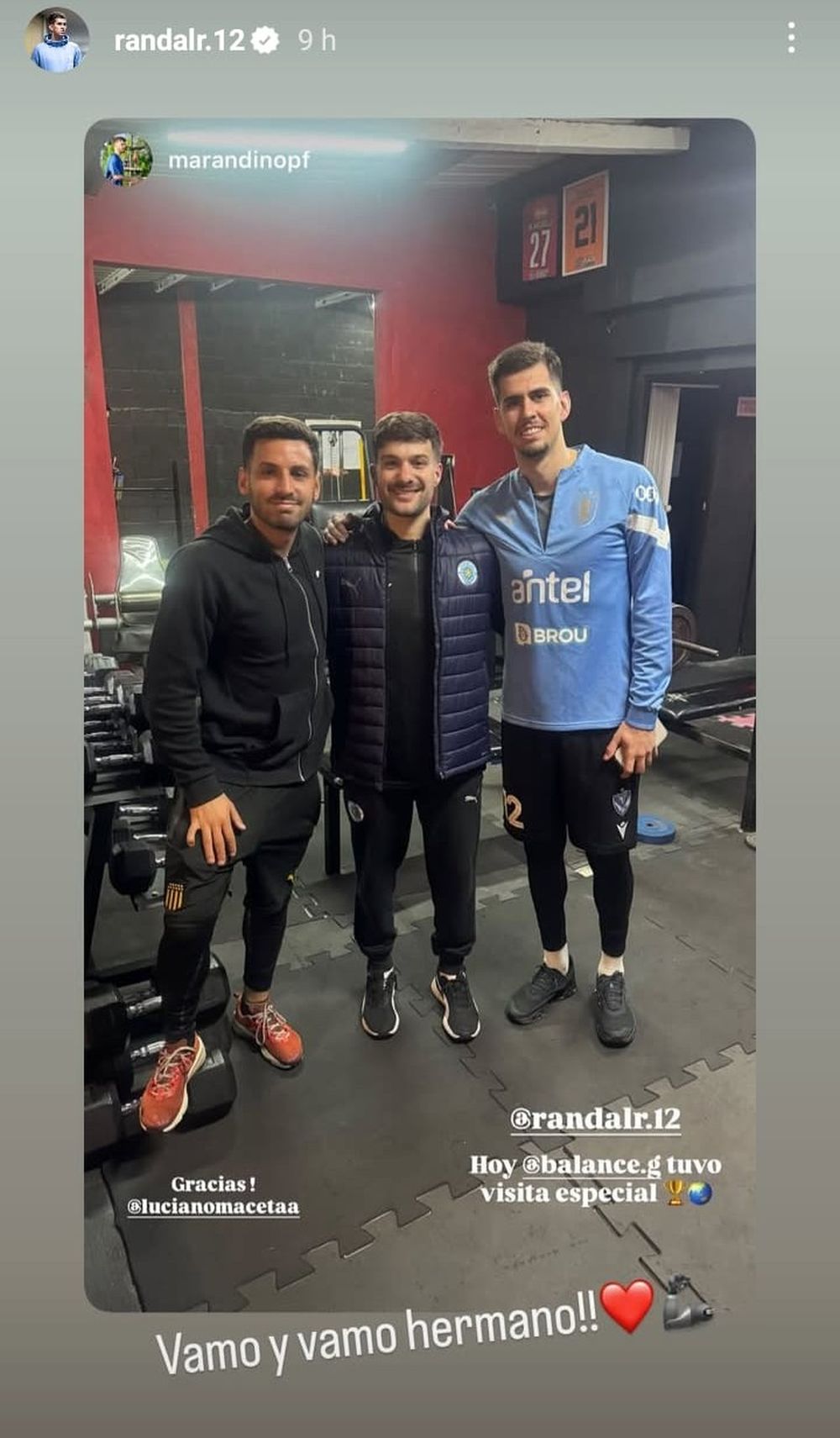 Randall Rodríguez estuvo en un gimnasio de Solymar