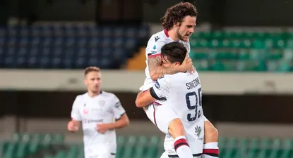 Nández festejando con Gio Simeone