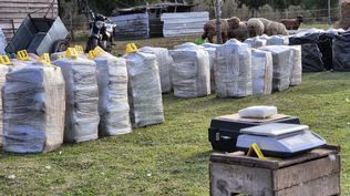 Parte de la cocaína incautada en Punta Espinillo