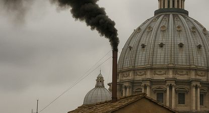 Sale humo negro de la chimenea del Vaticano