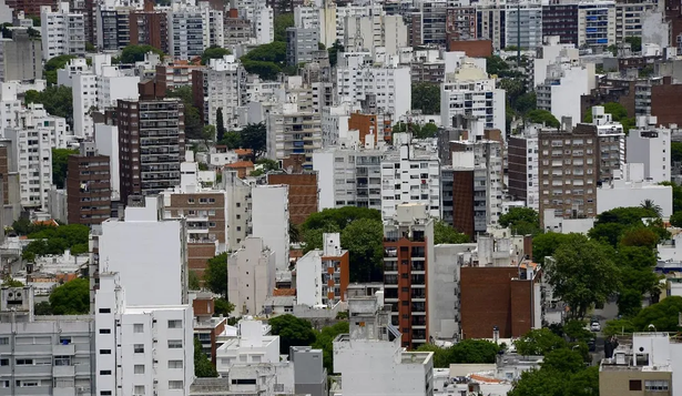 Vista aérea de la ciudad de Montevideo.