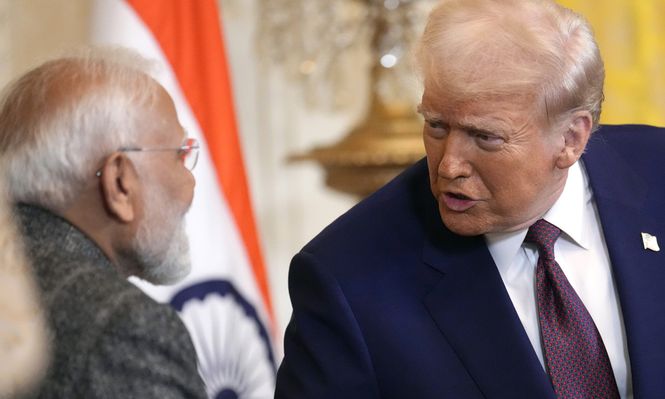 Trump recibió al primer ministro indio, Narendra Modi, en Washington en febrero